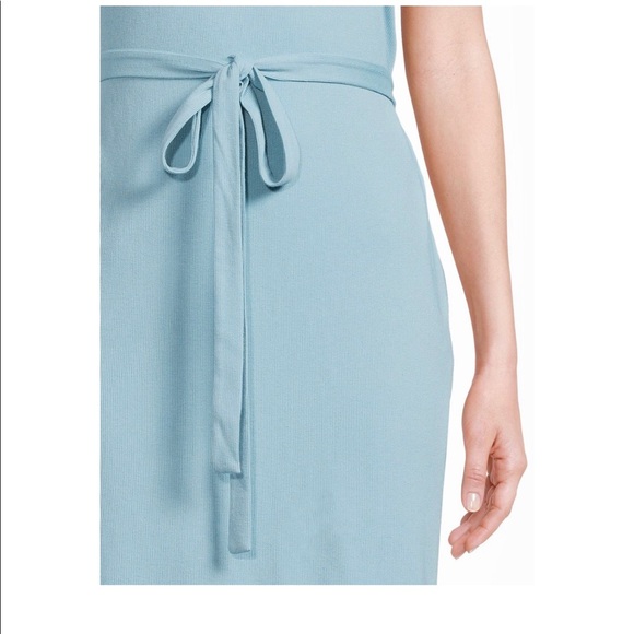 Time and Tru Womens Knitted Midi Dress Size Small 4-6 Blue Short Sleeves New - Picture 3 of 5